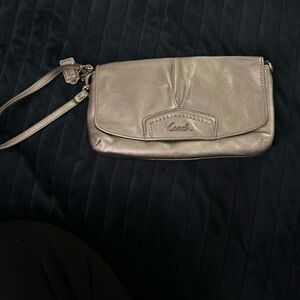 Coach Silver wristlet